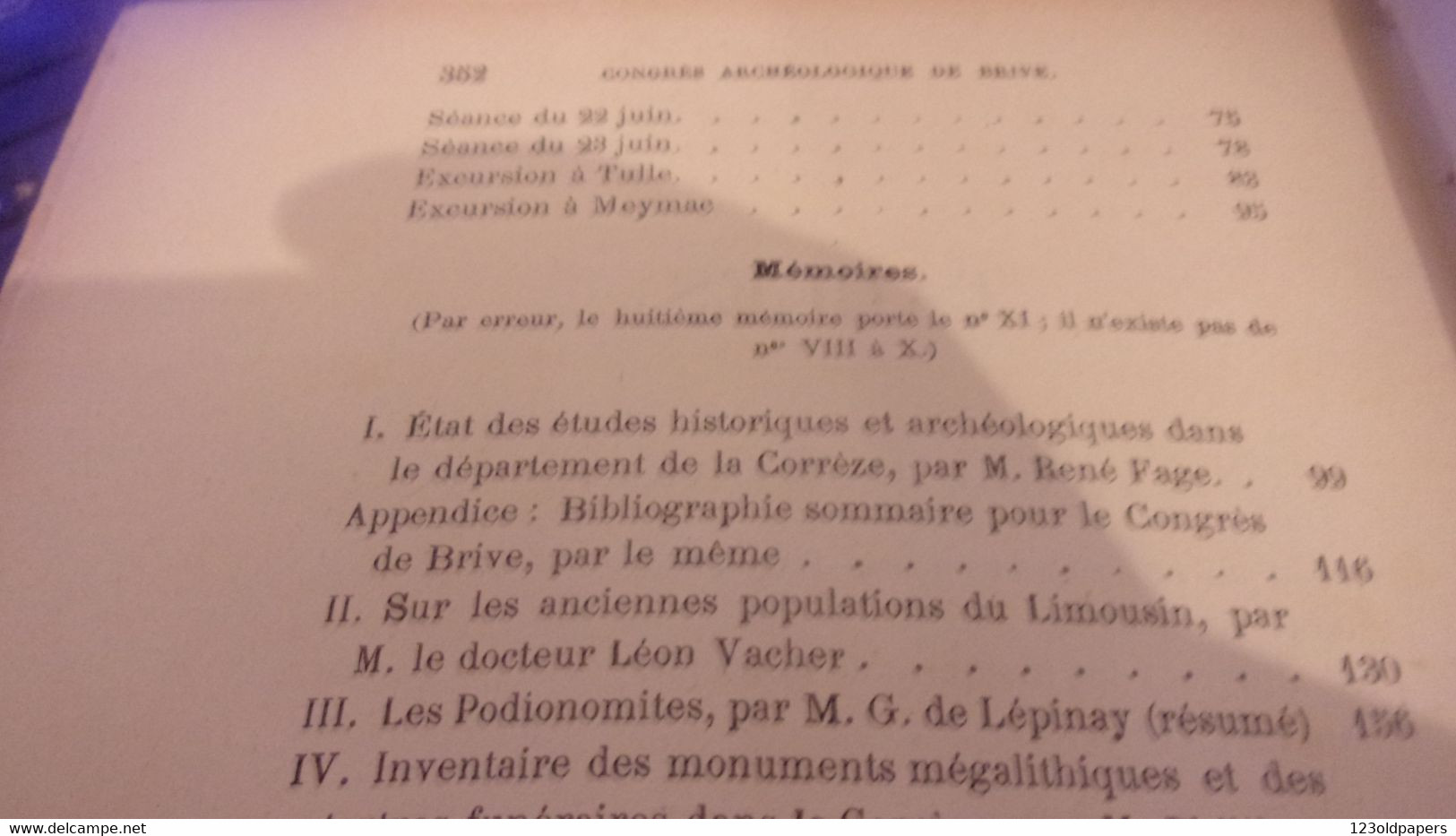 BELLE RELIURE 1890 Congrès Archéologique de France Tenue à  BRIVE CORREZE UZERCHE BEAULIEU  OBASINE VIGEOIS MEYMAC ...