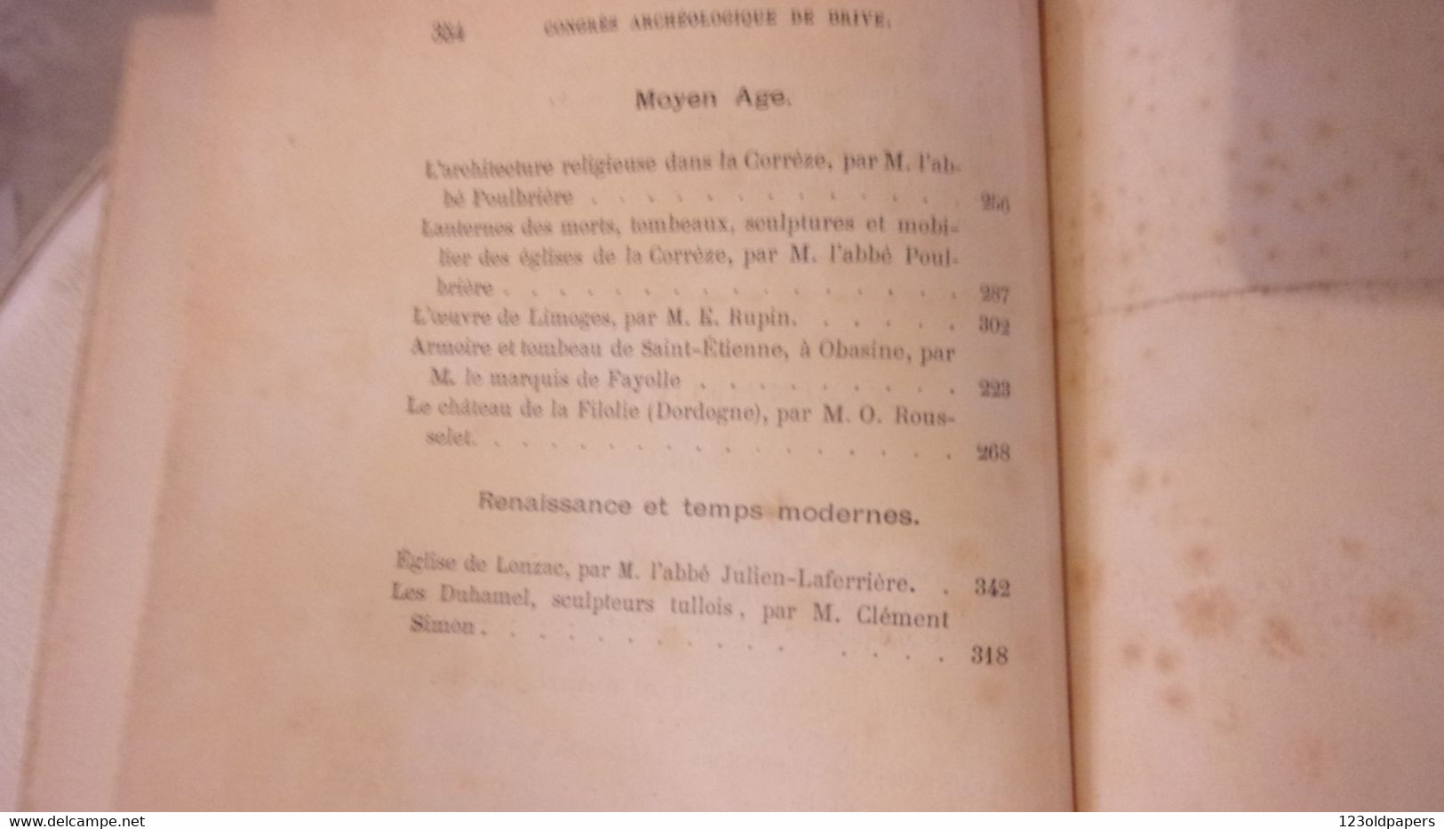 BELLE RELIURE 1890 Congrès Archéologique de France Tenue à  BRIVE CORREZE UZERCHE BEAULIEU  OBASINE VIGEOIS MEYMAC ...