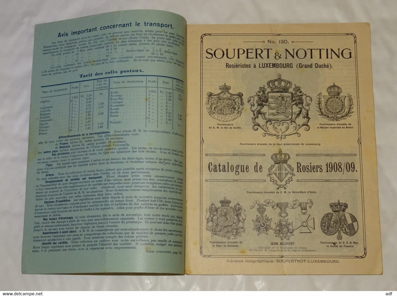 ANCIEN CATALOGUE 1908-1909 SOUPERT & NOTTING, ROSIERISTES A LUXEMBOURG, ROSES, FLEURS, HORTICULTURE - Luxembourg