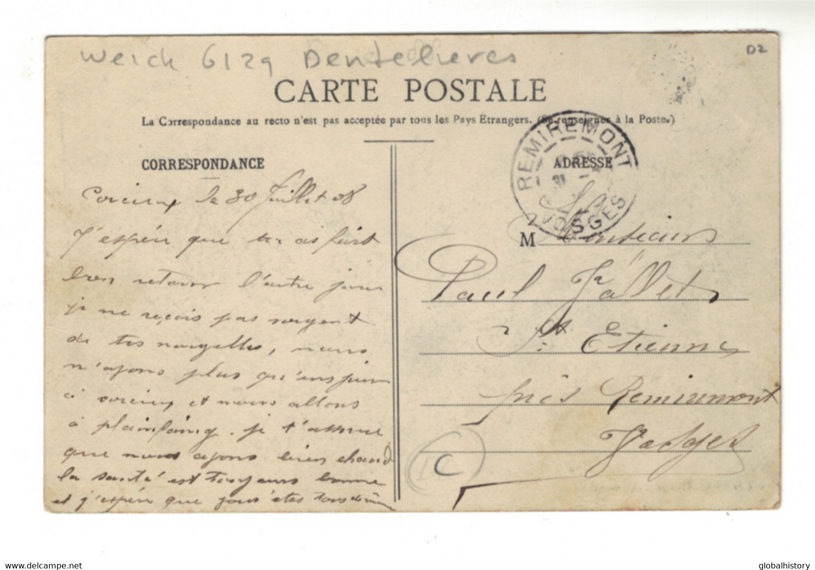 DH1100 - Dep.88 - CORCIEUX - RUE DE L' HOTEL DE VILLE - WEICK 6129 DENTELIERES - Corcieux