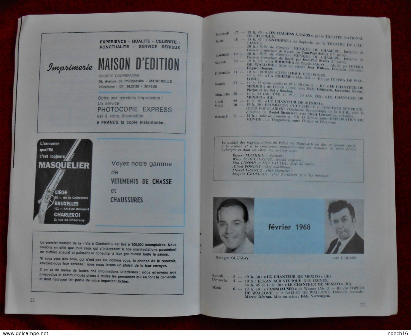 La Vie à Charleroi  - Publicités Et Programme - Périodique Mensuel - Septembre 1967 - Programs