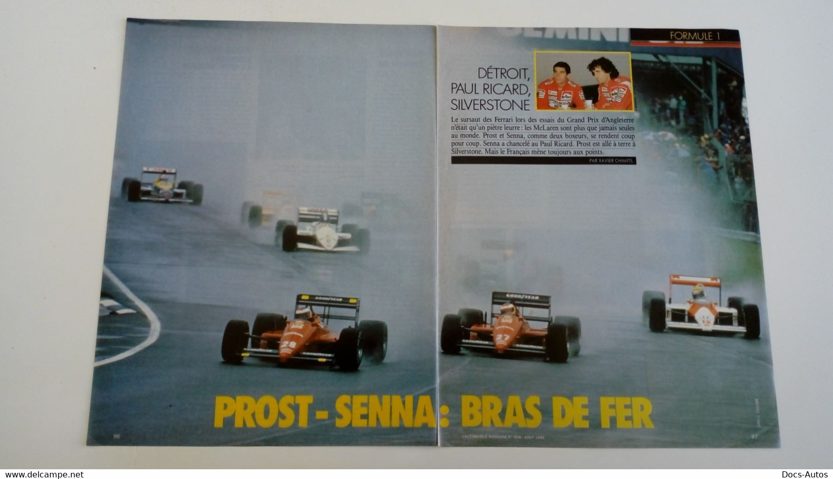 Coupure De Presse De 1988 Formule 1 - Bras De Fer Prost/Senna - Automobile - F1