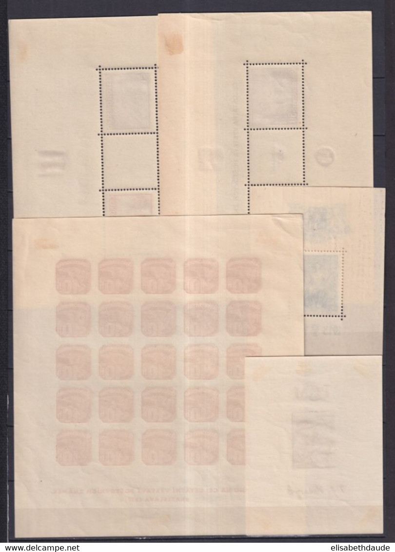 TCHECOSLOVAQUIE - 1937/1938 - BLOCS YVERT N°3/7 * MLH - - Unused Stamps