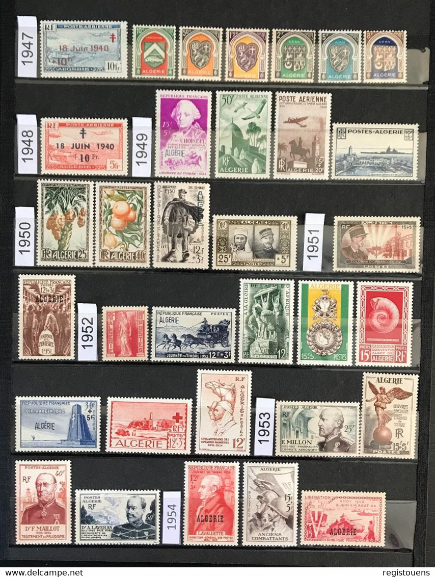 Lot De 58 Timbres Neufs* Algérie 1947 / 1958 - Colecciones & Series