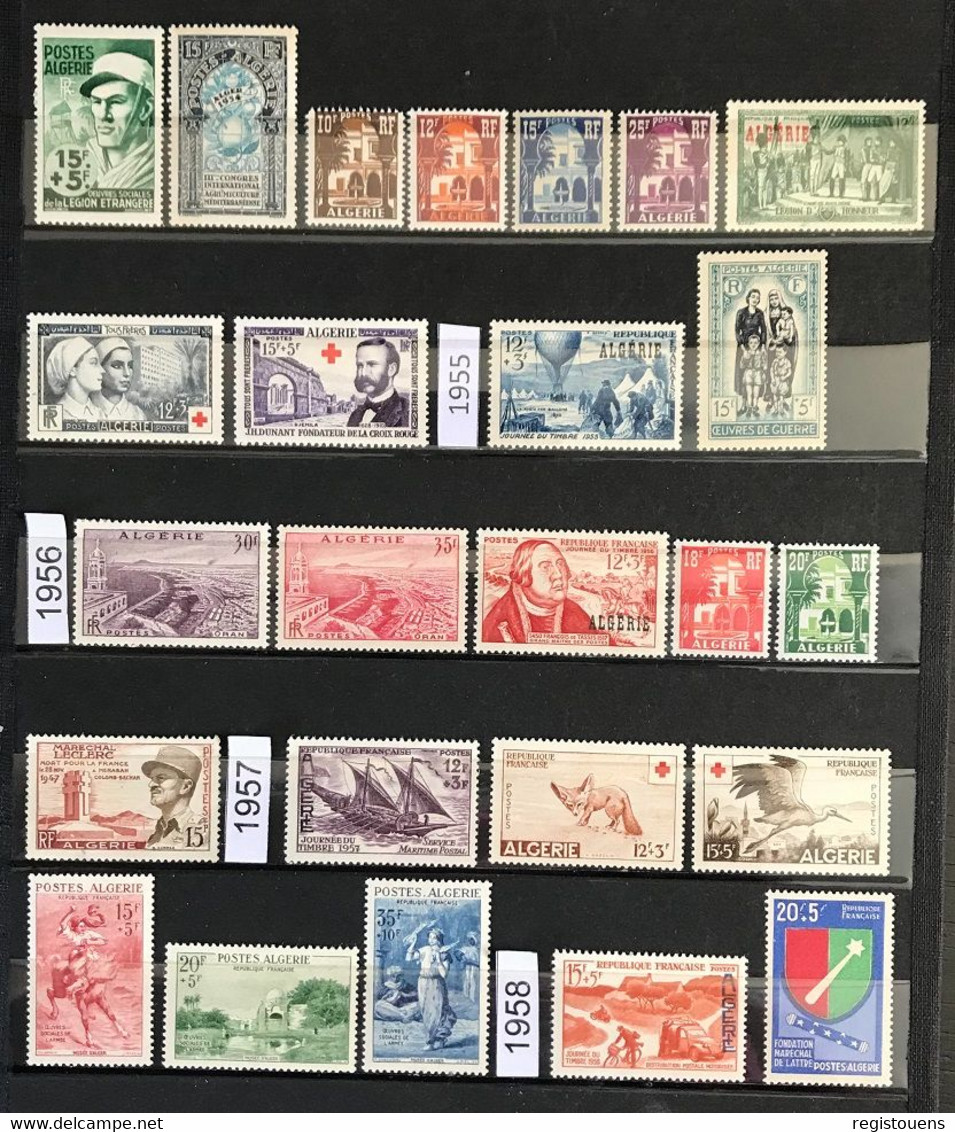 Lot De 58 Timbres Neufs* Algérie 1947 / 1958 - Verzamelingen & Reeksen