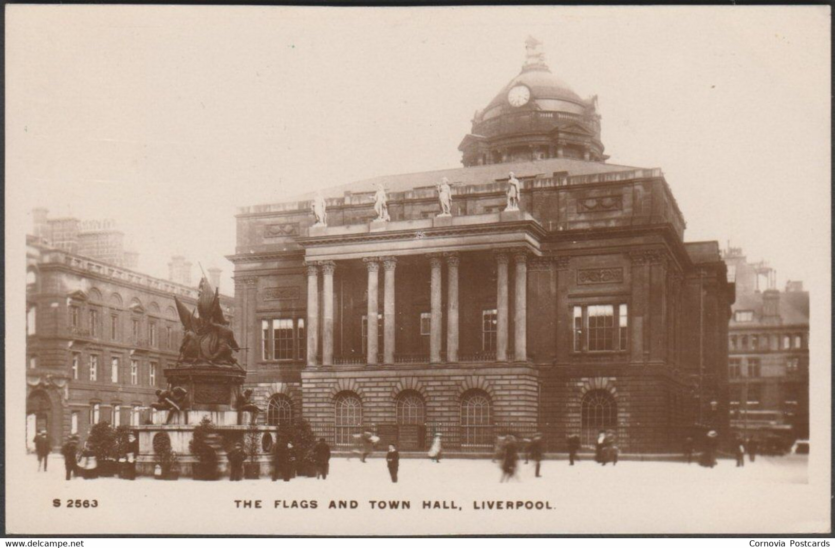 The Flags And Town Hall, Liverpool, Lancashire, 1909 - WH Smith RP Postcard - Liverpool