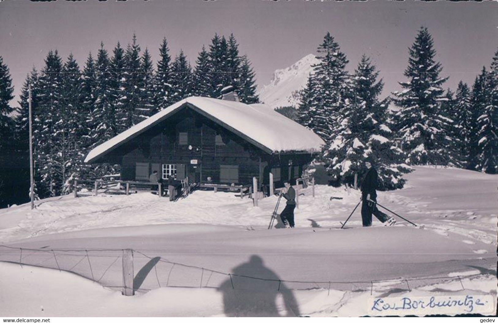 La Borbuintze Sur Châtel St Denis FR Sous La Neige Et Skieurs (2670) - Châtel-Saint-Denis