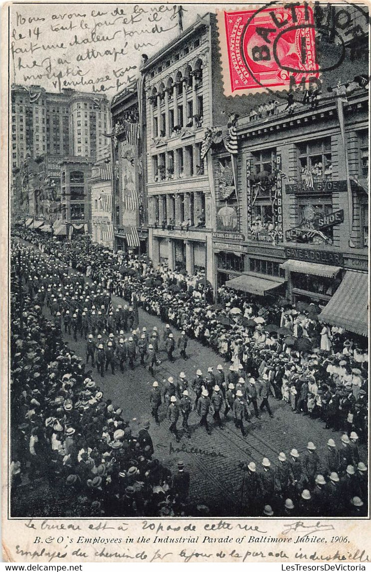 CPA Employees In The Industrial Parade Of Baltimore Jubilee - Tampon Et Oblitération A Baltimore En 1906 - Chemin De Fer - Baltimore