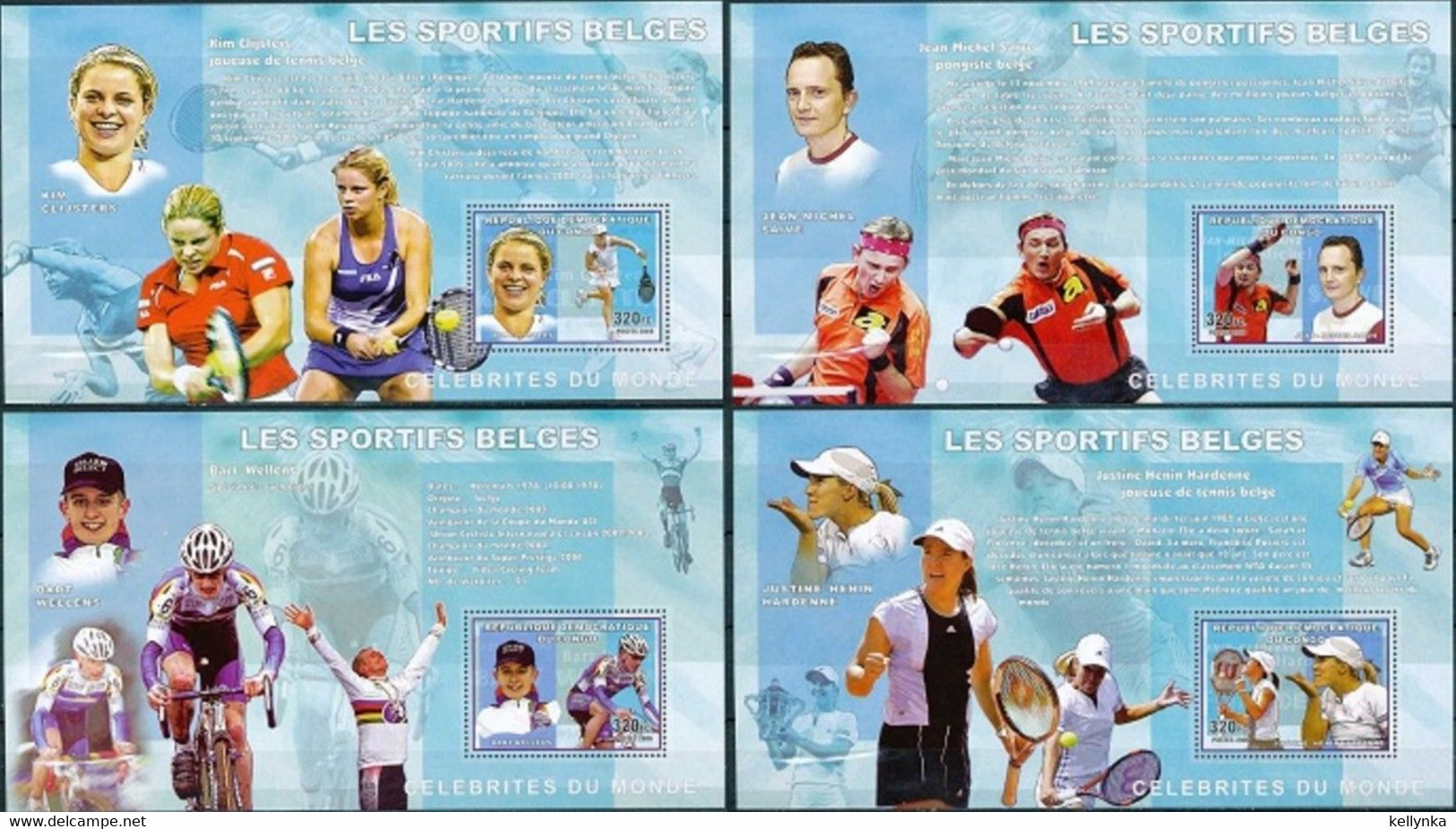 République Démocratique Du Congo - BL410/413 - Les Champions Des Sports Belges - 2006 - MNH - Mint/hinged