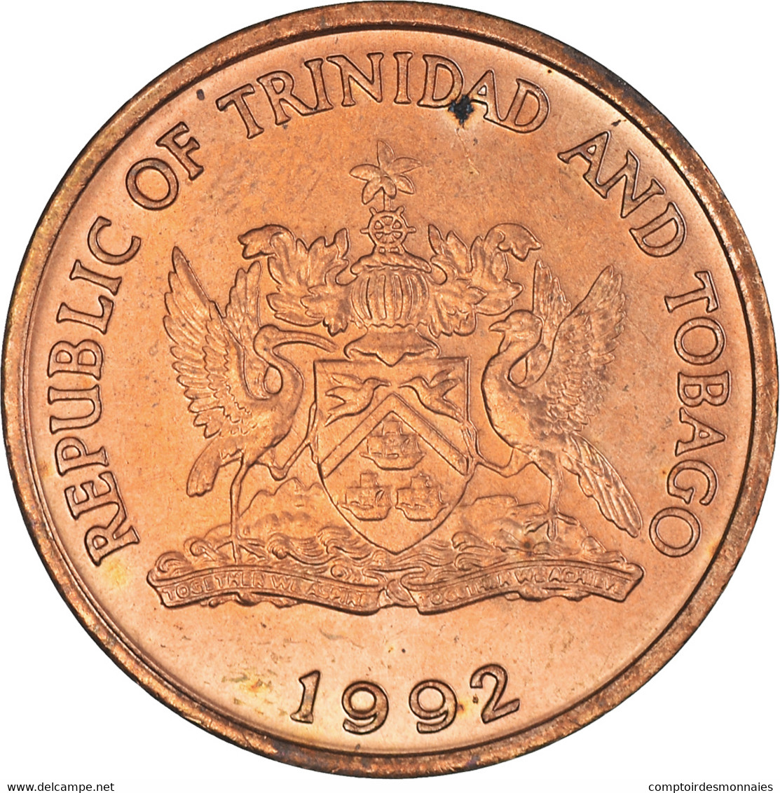 Monnaie, Trinité-et-Tobago, 5 Cents, 1992, TTB+, Bronze, KM:30 - Trinidad & Tobago