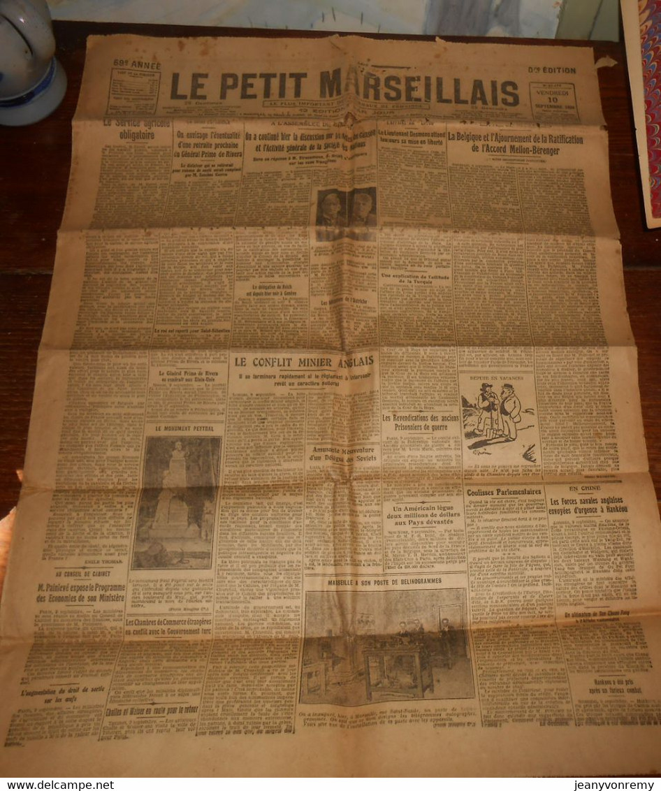 Le Petit Marseillais. Dernière édition. Vendredi 10 Septembre 1926. - Le Petit Marseillais