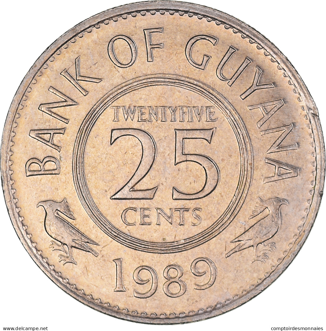 Monnaie, Guyana, 25 Cents, 1989, SUP+, Cupro-nickel, KM:34 - Guyana