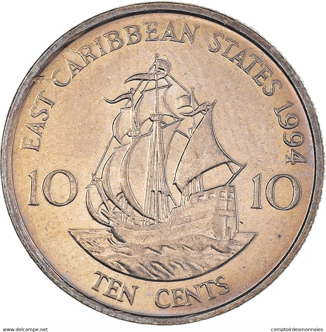 Monnaie, Etats Des Caraibes Orientales, Elizabeth II, 10 Cents, 1994, SPL - Caraïbes Orientales (Etats Des)