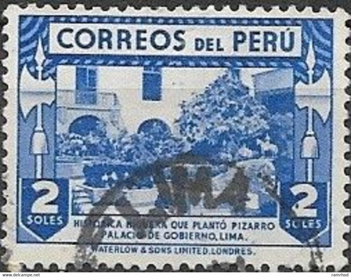 PERU 1938 Fig Tree - 2s. - Blue FU - Peru