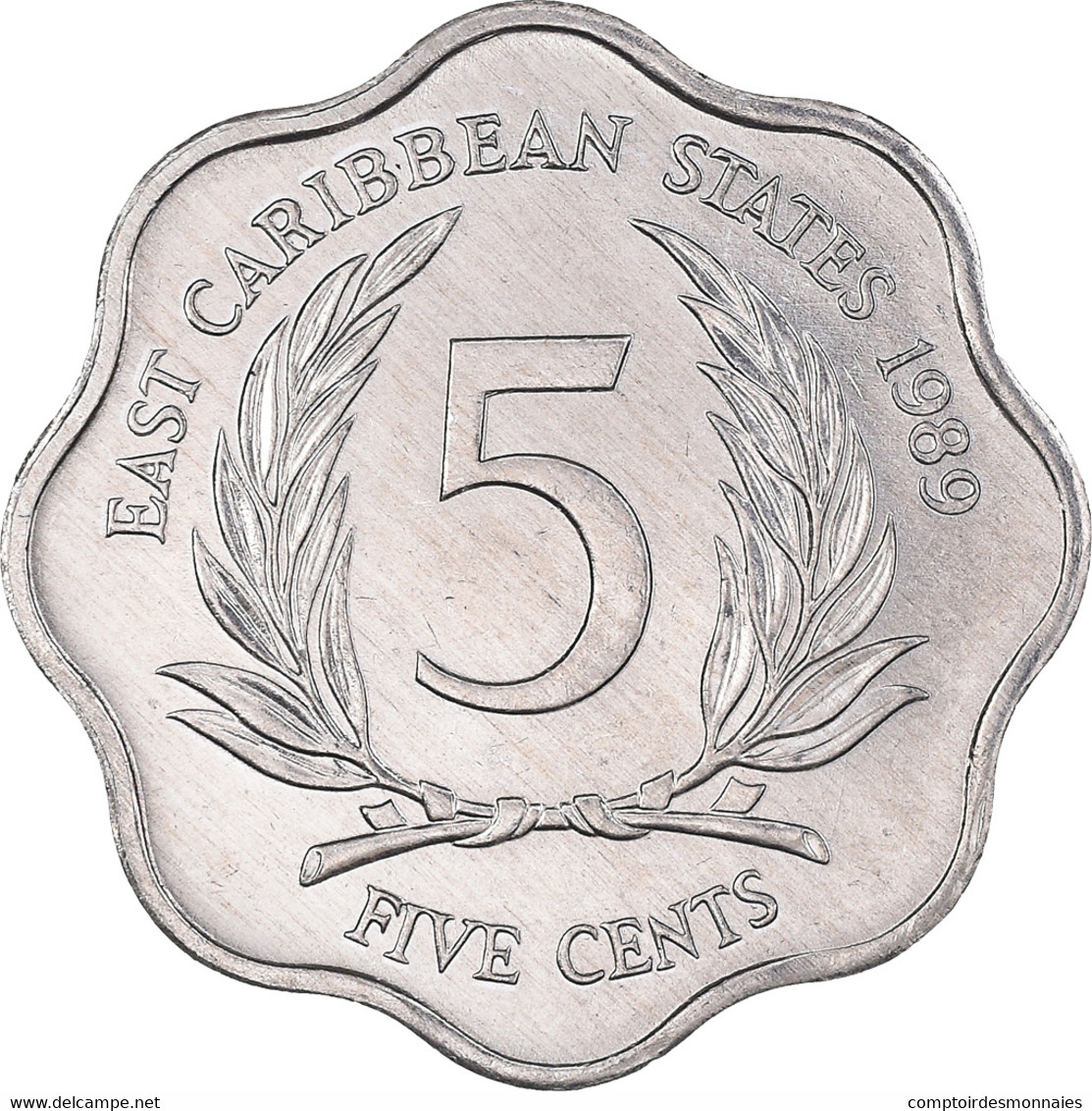 Monnaie, Etats Des Caraibes Orientales, Elizabeth II, 5 Cents, 1989, SUP+ - Caraïbes Orientales (Etats Des)