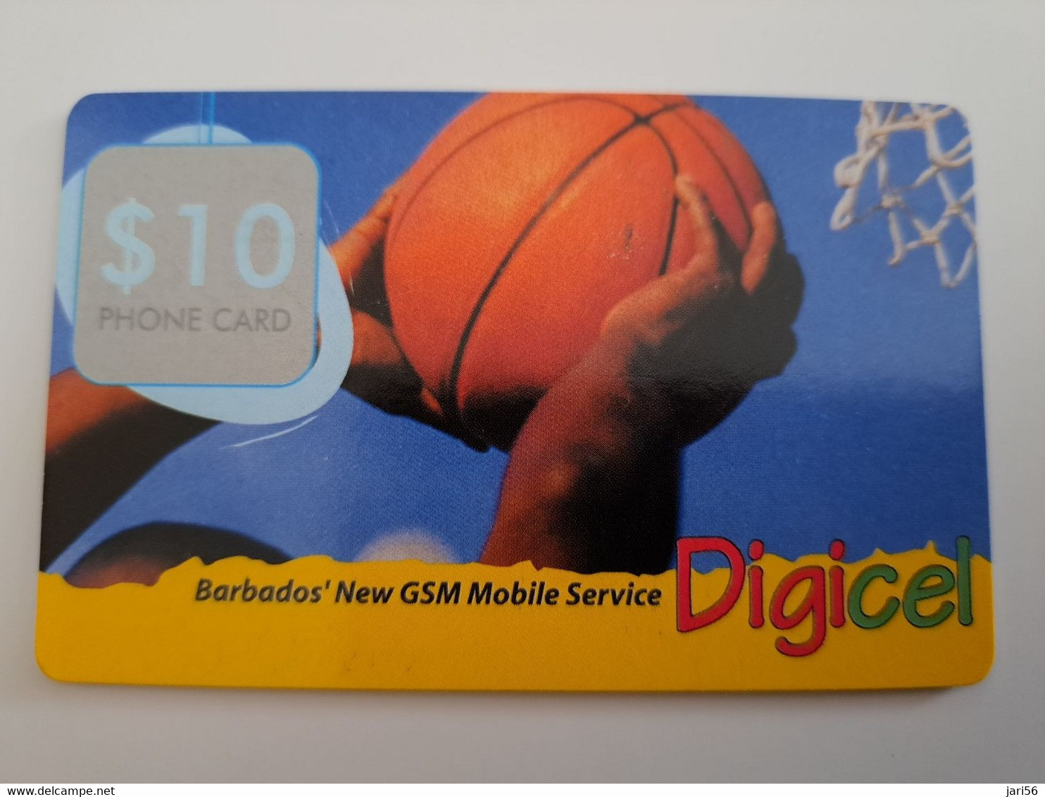 BARBADOS   $10 DIGI CEL FLEXCARD BASKETBALL  01-06 2009  Prepaid Fine Used Card  **11388 ** - Barbados (Barbuda)