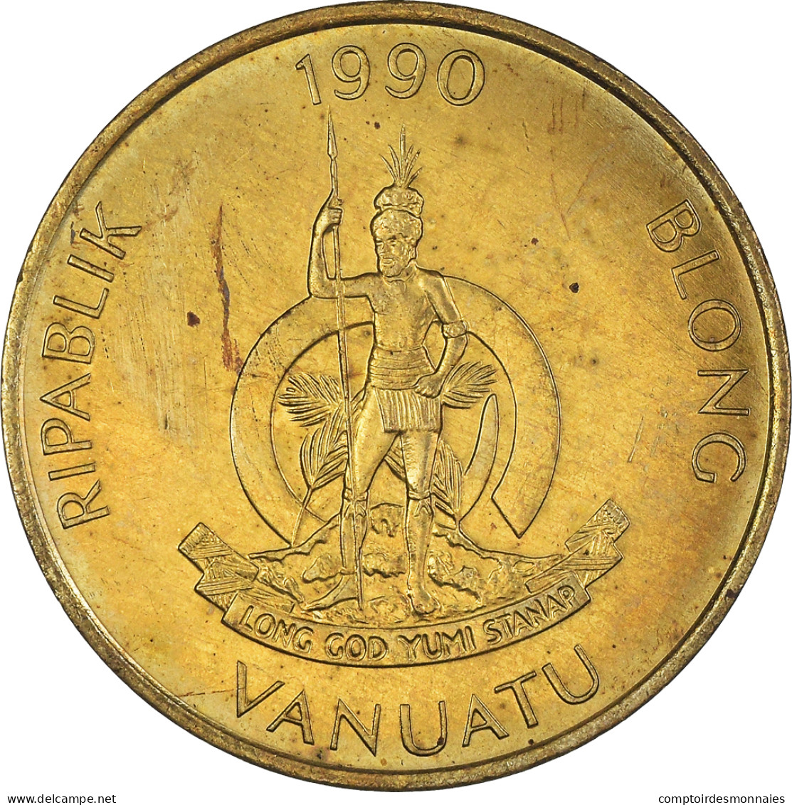 Monnaie, Vanuatu, 5 Vatu, 1990, British Royal Mint, SUP+, Nickel-Cuivre, KM:5 - Vanuatu