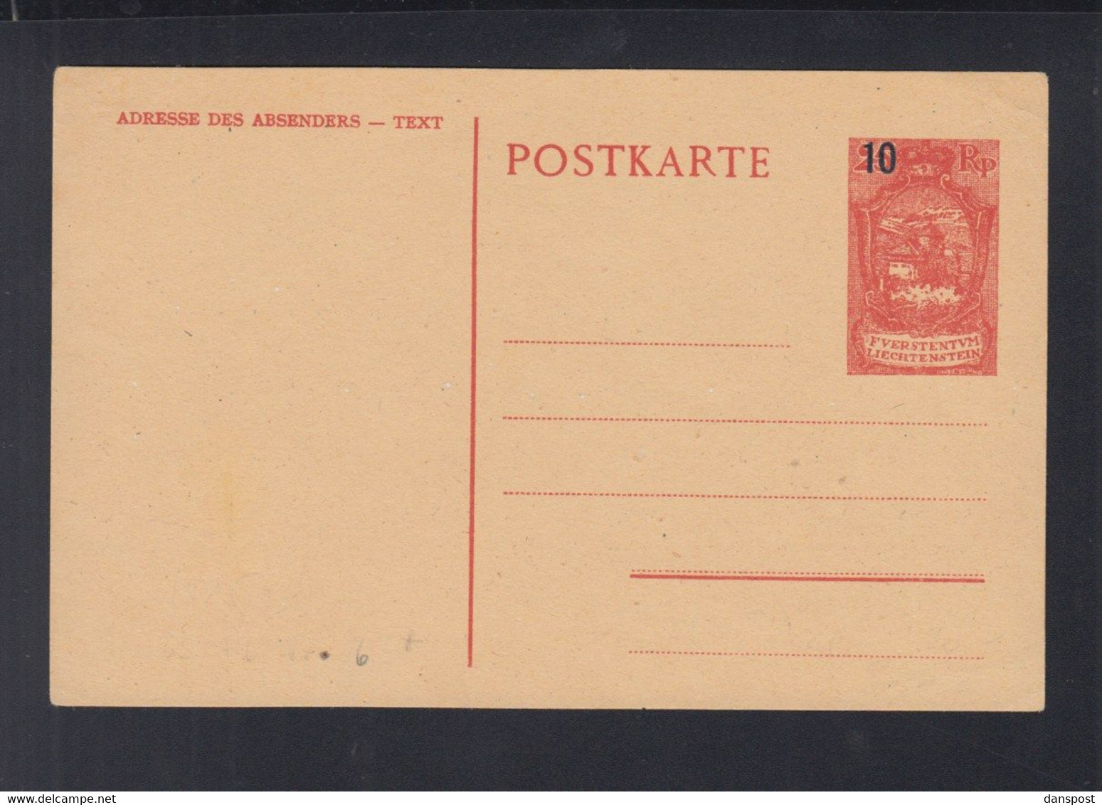 Liechtenstein GSK Mit Aufdruck Ungebraucht - Stamped Stationery