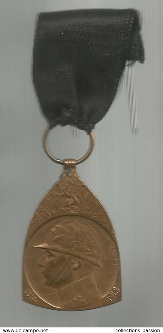 Médaille , Militaria , BELGIQUE, Commémorative De La Campagne  1914 - 1918 , 2 Scans ,  Frais Fr 2.25 E - Belgium