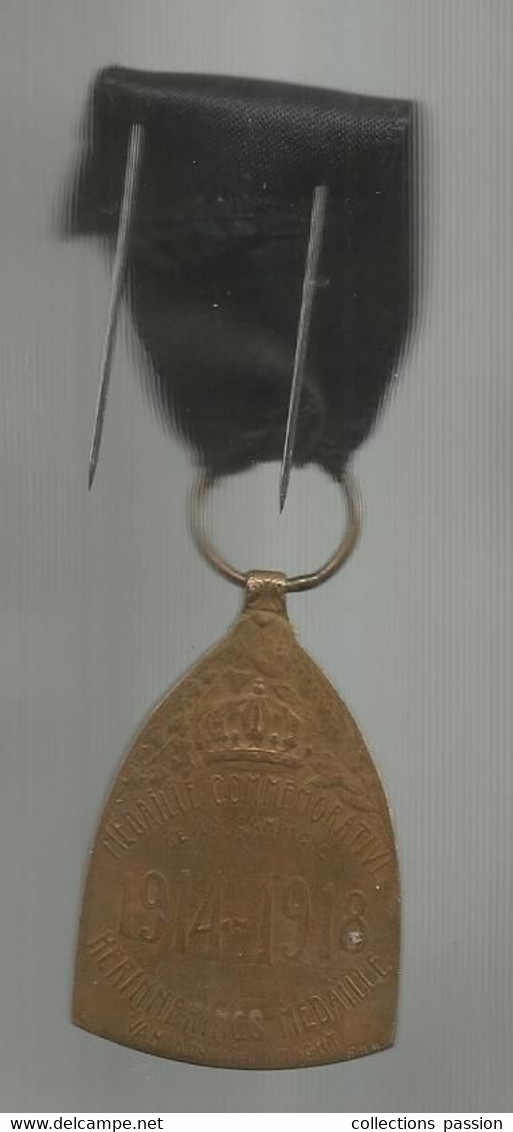 Médaille , Militaria , BELGIQUE, Commémorative De La Campagne  1914 - 1918 , 2 Scans ,  Frais Fr 2.25 E - Belgio