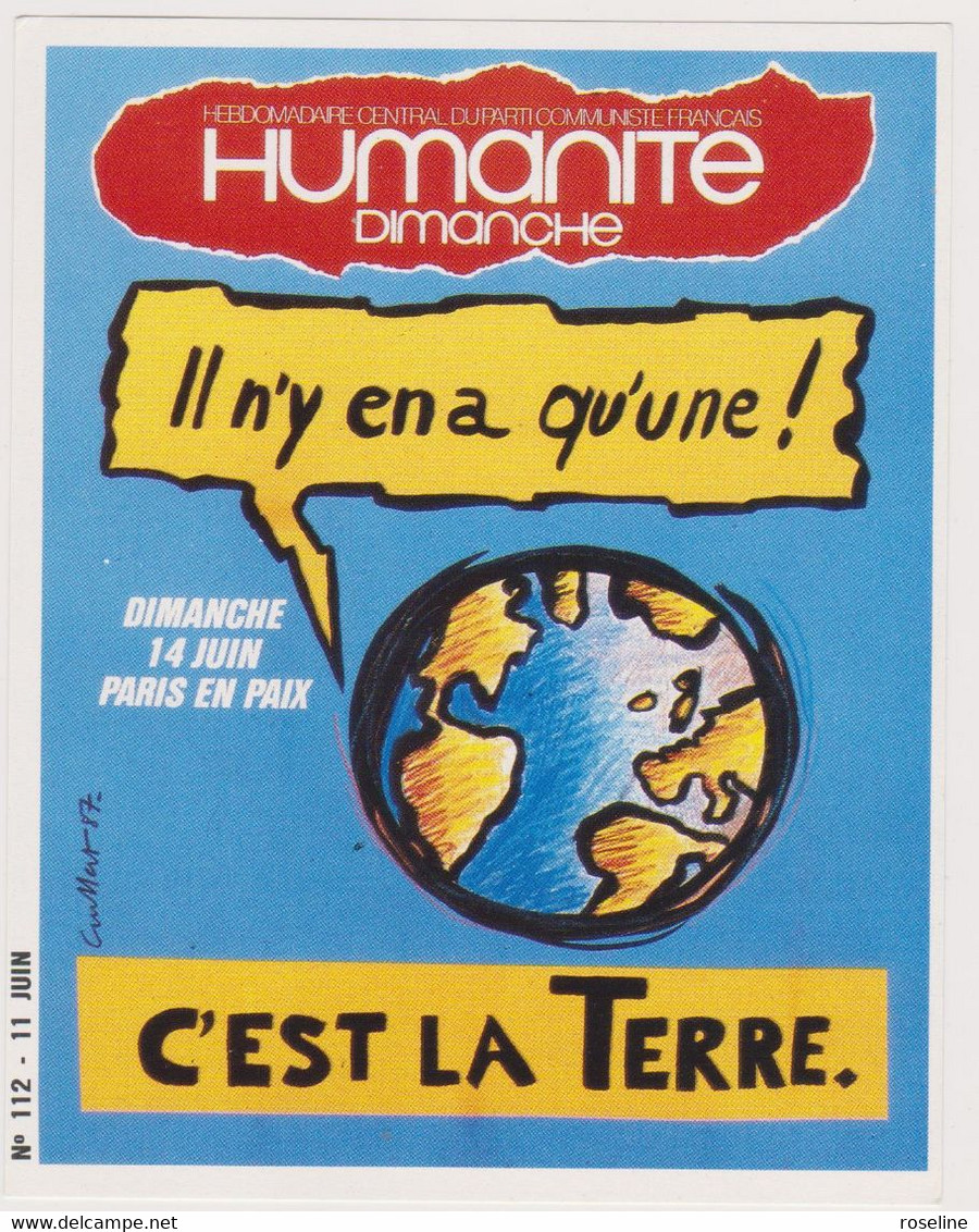 Lot 7 Cp Politique Journal Humanité Dimanche Dessins Presse Par Wolinski Selcuk Ghertman  - CPM 10.5x15 TBE Neuves - Wolinski