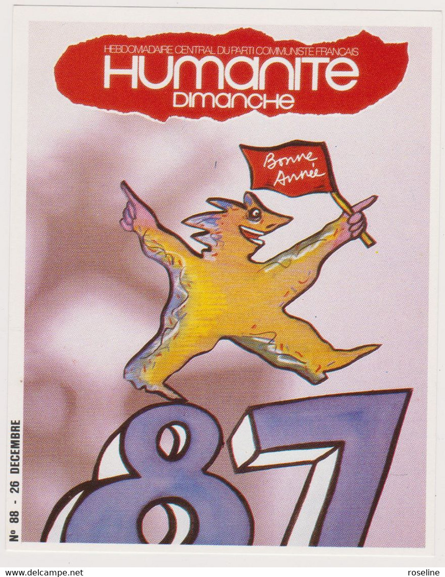 lot 7 cp politique journal Humanité dimanche dessins presse par Wolinski Selcuk Ghertman  - CPM 10.5x15 TBE neuves