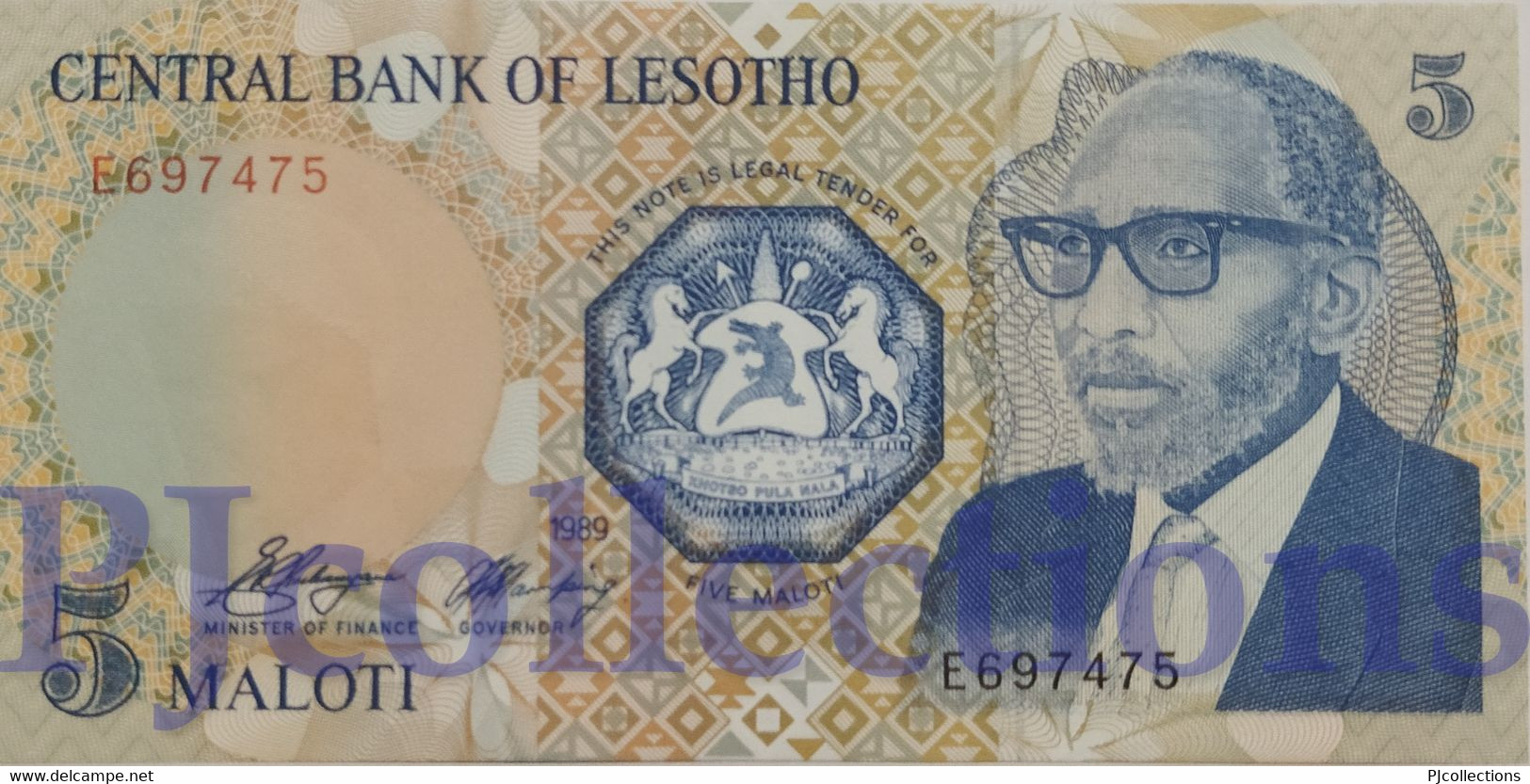 LESOTHO 5 MALOTI 1989 PICK 10 UNC - Lesotho