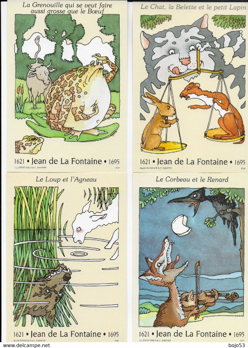 FRANCE  Jean De La FONTAINE : 6 Cartes Postales Prétimbrées Et Illustrées - Collezioni & Lotti: PAP & Biglietti