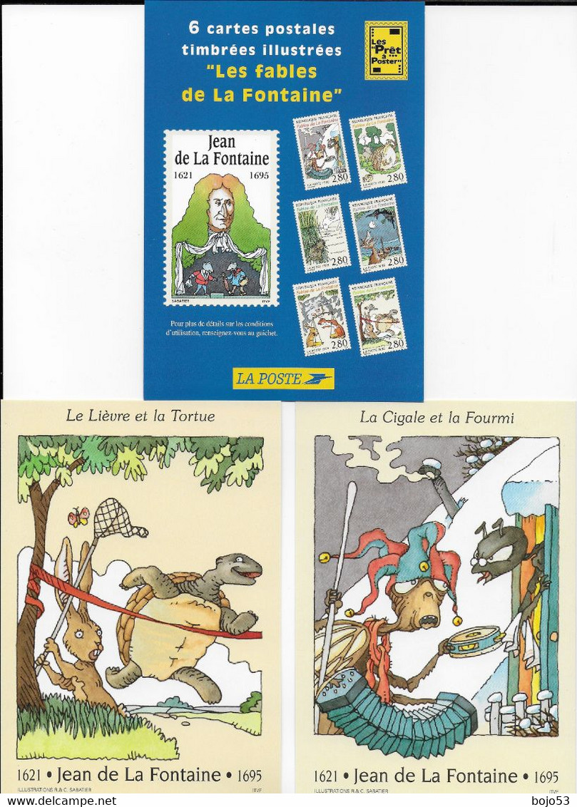 FRANCE  Jean De La FONTAINE : 6 Cartes Postales Prétimbrées Et Illustrées - Lots Et Collections : Entiers Et PAP