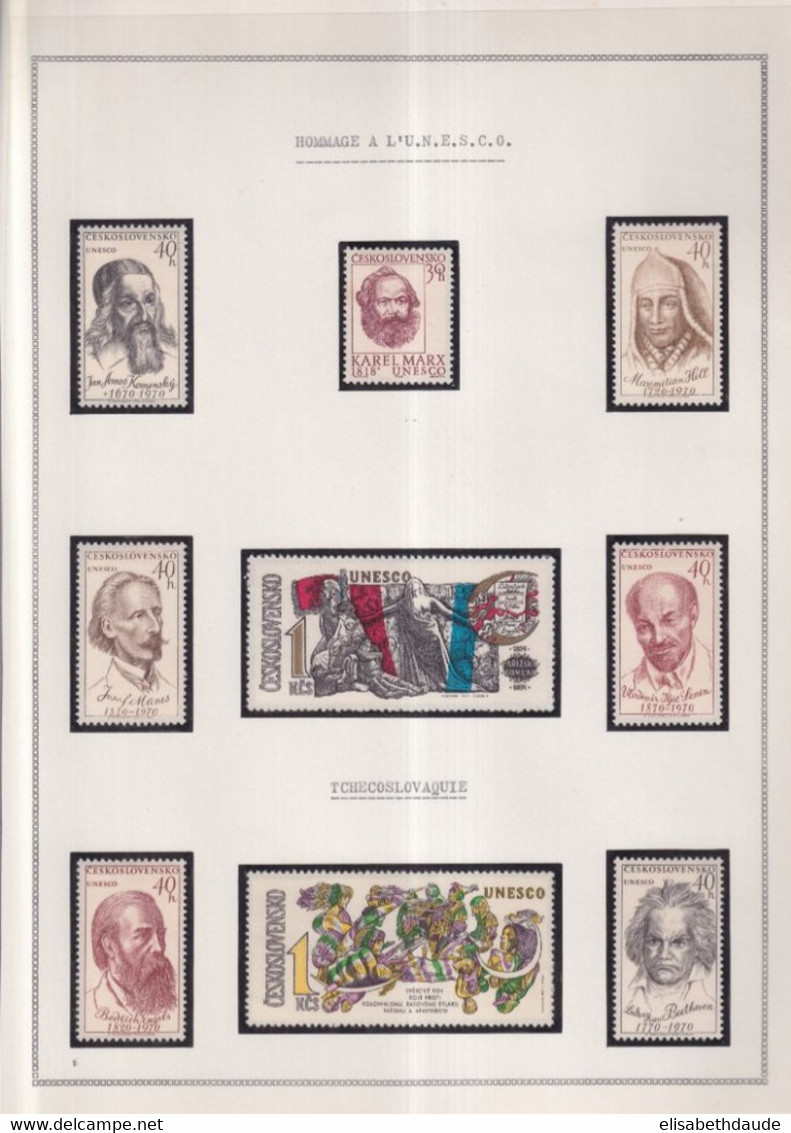 GRANDES SERIES INTERNATIONALES : UNESCO - COLLECTION  Sur 14 FEUILLES ALBUM ! **/* MNH/MLH - - Collections (with Albums)