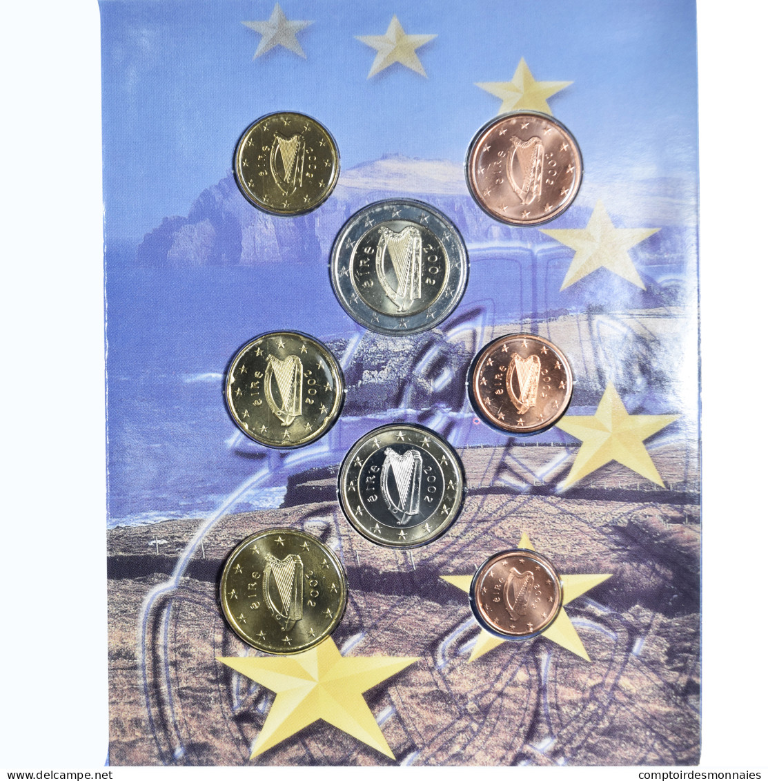 Irlande, 1 Cent To 2 Euro, Euro Set, 2002, Central Bank Of Ireland, FDC - Irland