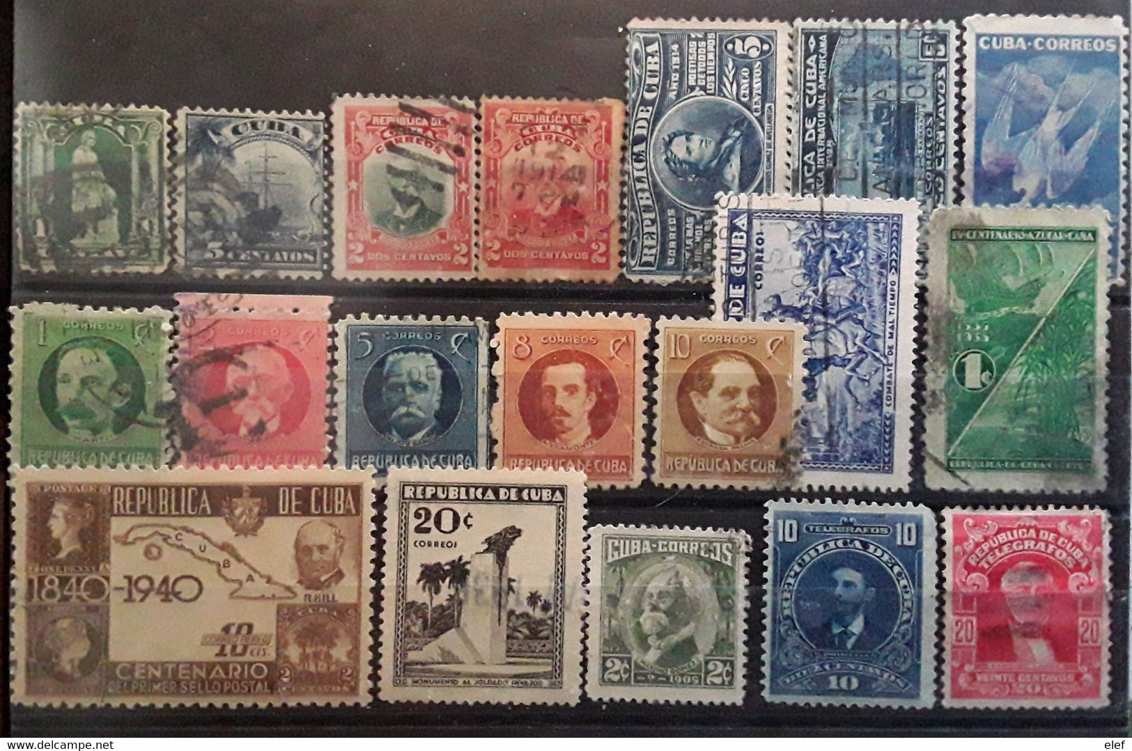 CUBA 1899 - 1940 , Lot De 19 Timbres Obl Dont Poste Aérienne Aereo TELEGRAFOS, TB Cote 23 Euros - Verzamelingen & Reeksen