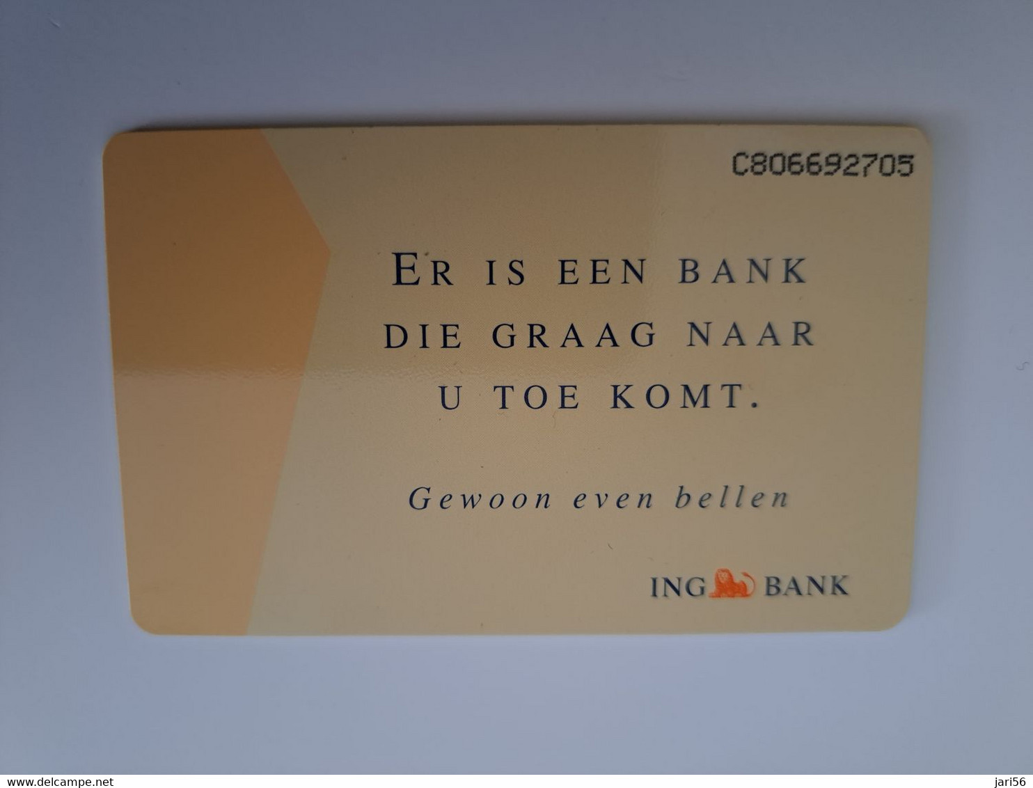 NETHERLANDS  ADVERTISING CHIPCARD HFL 2,50 ING - BANK       MINT    ** 11426 ** - Private