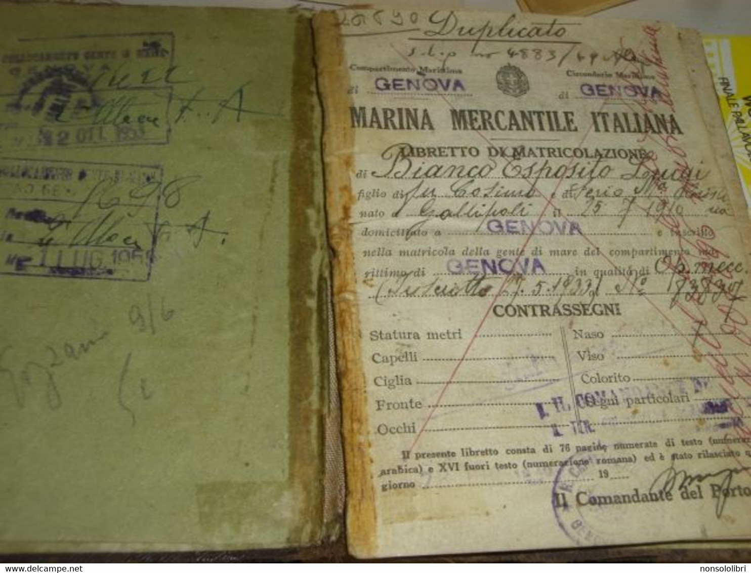 LIBRETTO MARINA MERCANTILE ITALIANA 1955 - Kunst