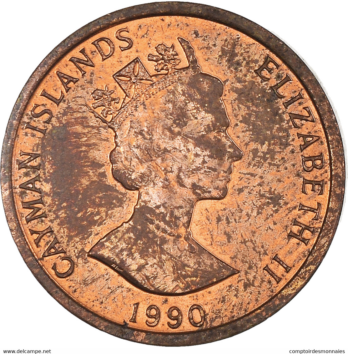 Monnaie, Îles Caïmans, Elizabeth II, Cent, 1990, SUP, Bronze, KM:87 - Caimán (Islas)