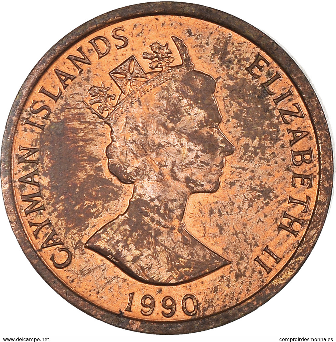 Monnaie, Îles Caïmans, Elizabeth II, Cent, 1990, SUP, Bronze, KM:87 - Cayman (Isole)