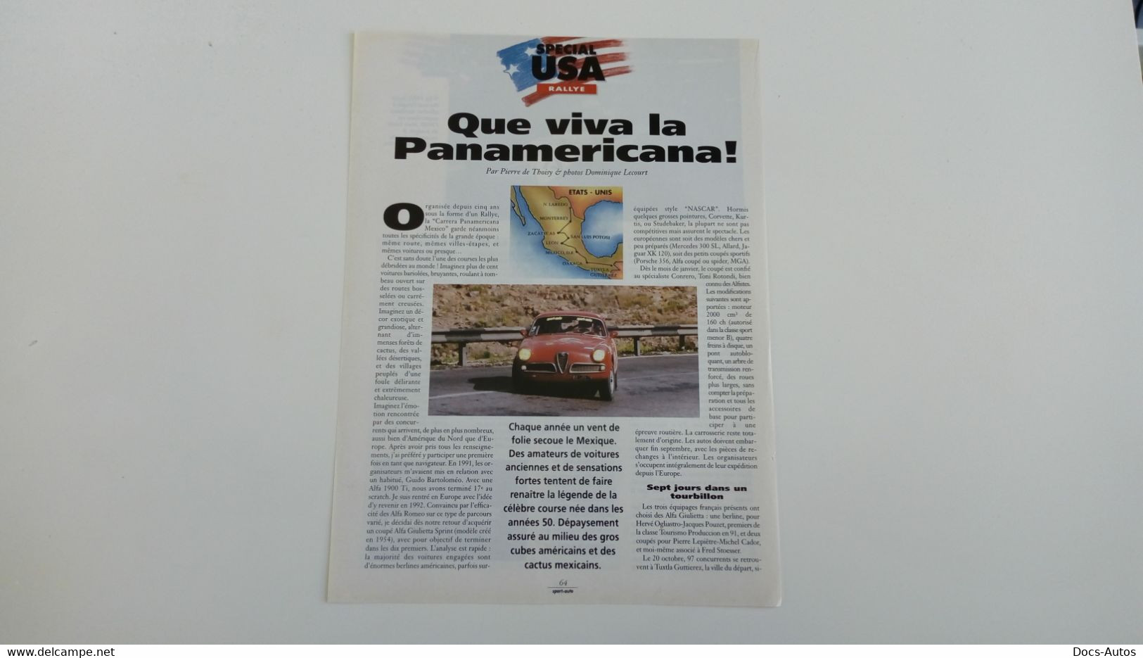 Coupure De Presse De 1993 Rallye Carrera Panamericana - Sonstige & Ohne Zuordnung