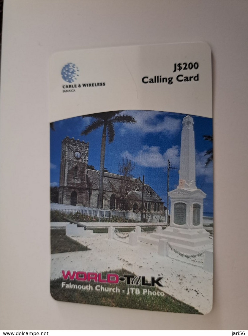 JAMAICA  J$200,-  PREPAID World -talk   Cable&wireless  P87   Fine Used Card  **11454** - Giamaica