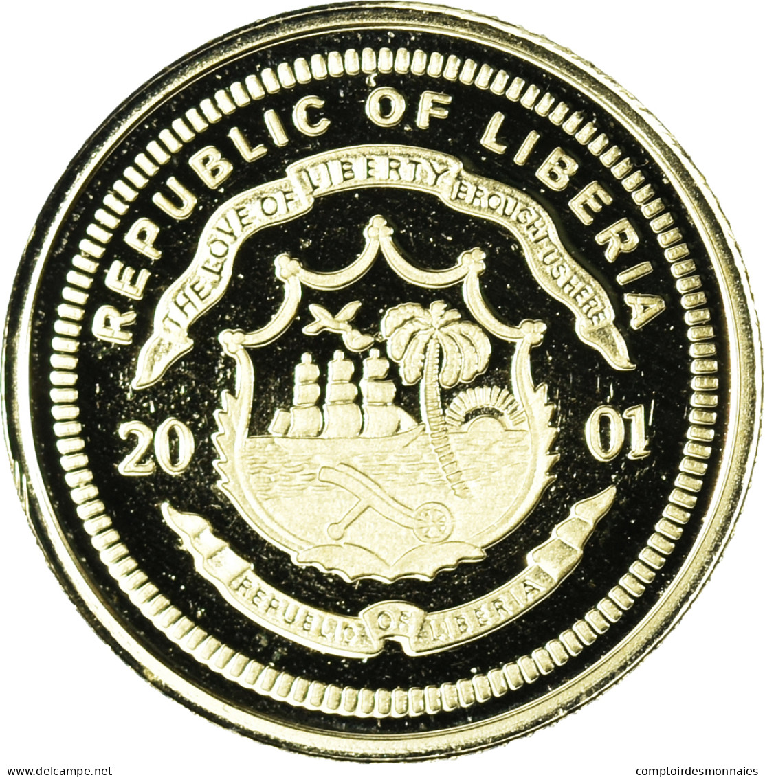 Monnaie, Libéria, Jeanne D'Arc, 25 Dollars, 2001, American Mint, FDC, Or - Liberia