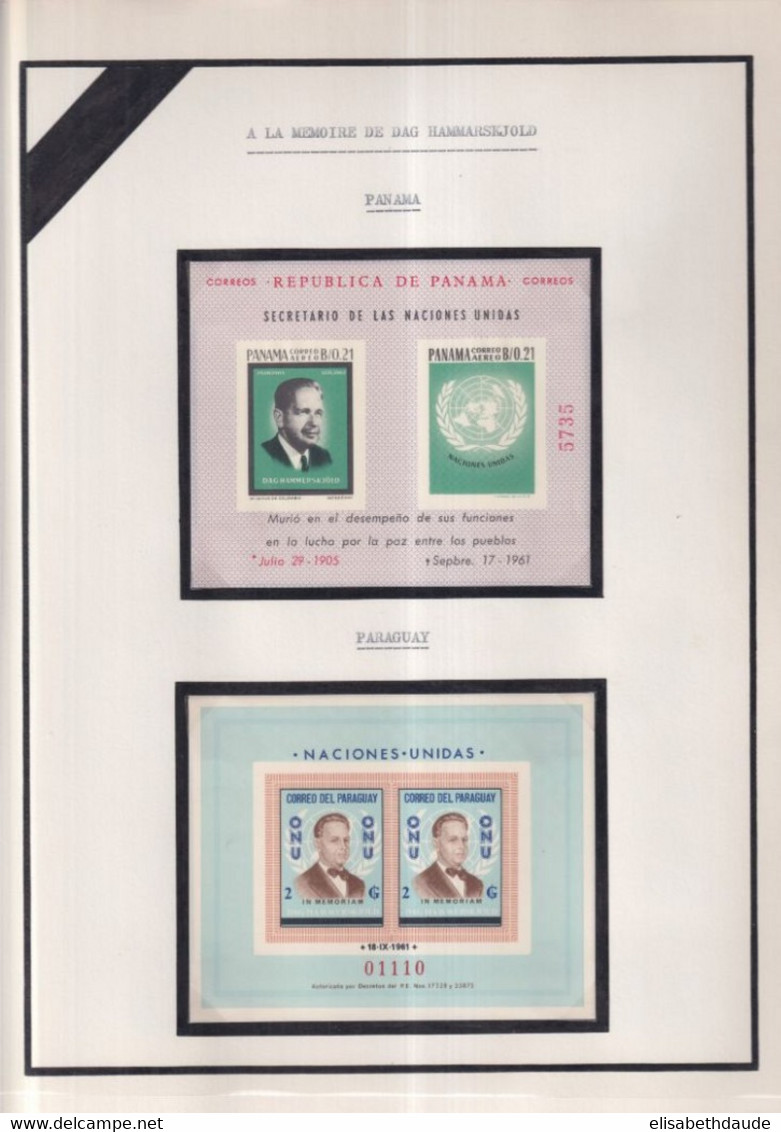 GRANDES SERIES INTERNATIONALES : HOMMAGE à HAMMARSKJOLD - 1962 - 18 FEUILLES d'ALBUM ! **/* MNH/MLH