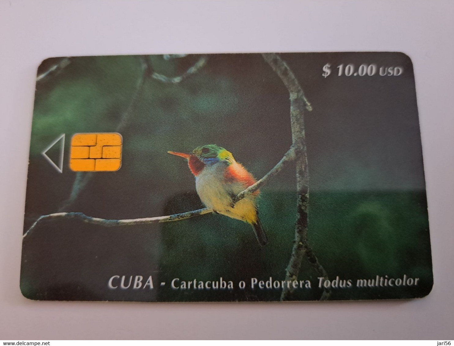 CUBA $10,00 CHIPCARD  / BIRD ON LEAF  Fine Used Card  ** 11469 ** - Kuba