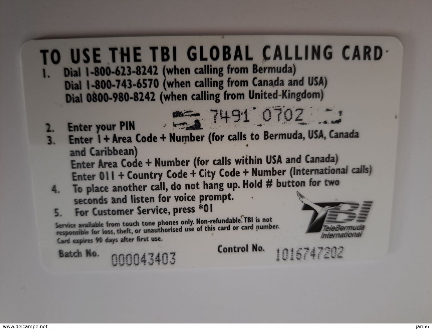 BERMUDA  $ 10,-  TBI / GEORGES TOWN  BERMUDA  / RED    VALUE   /   PREPAID CARD  Fine USED  **11476** - Bermude