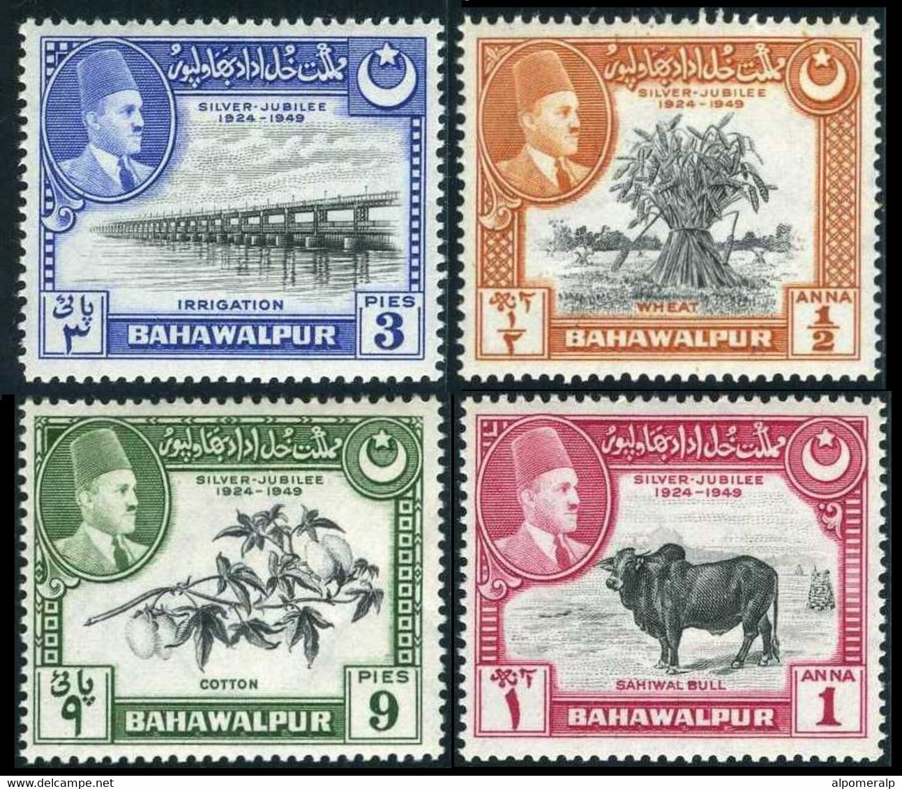 Bahawalpur 1949 Mi 22-25 MNH Silver Jubilee Of Sadiq Mohammad Khan V - Bahawalpur