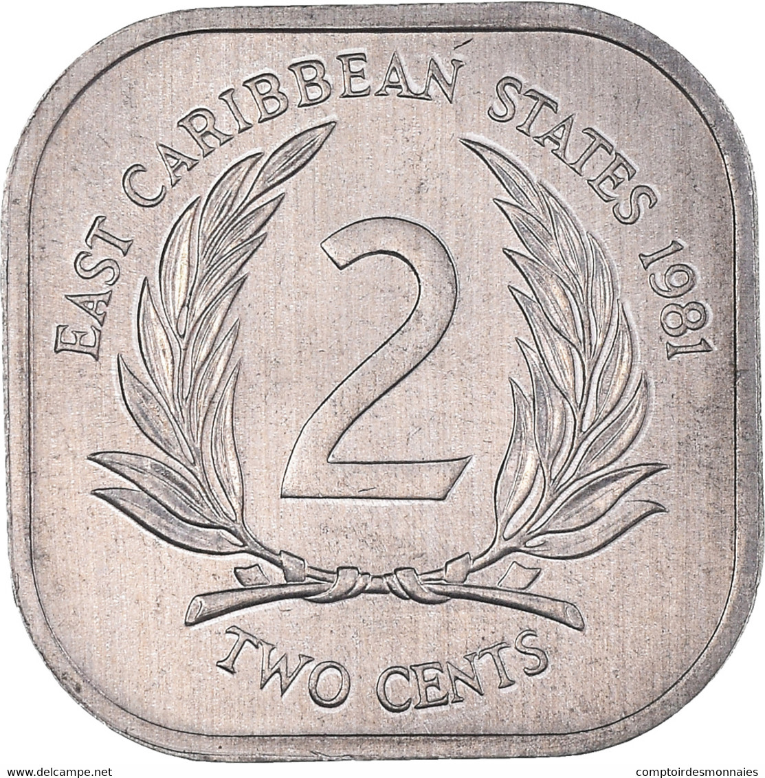 Monnaie, Etats Des Caraibes Orientales, Elizabeth II, 2 Cents, 1981, SUP+ - Caraïbes Orientales (Etats Des)