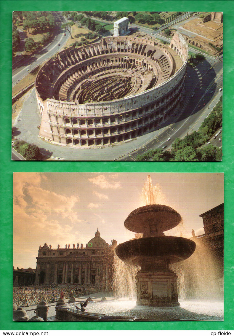 ITALIE . LAZIO . ROMA . " PIAZZA SAN PIETRO " & " IL COLISSEO " . 2 CPM - Réf. N°35177 - - Collections & Lots