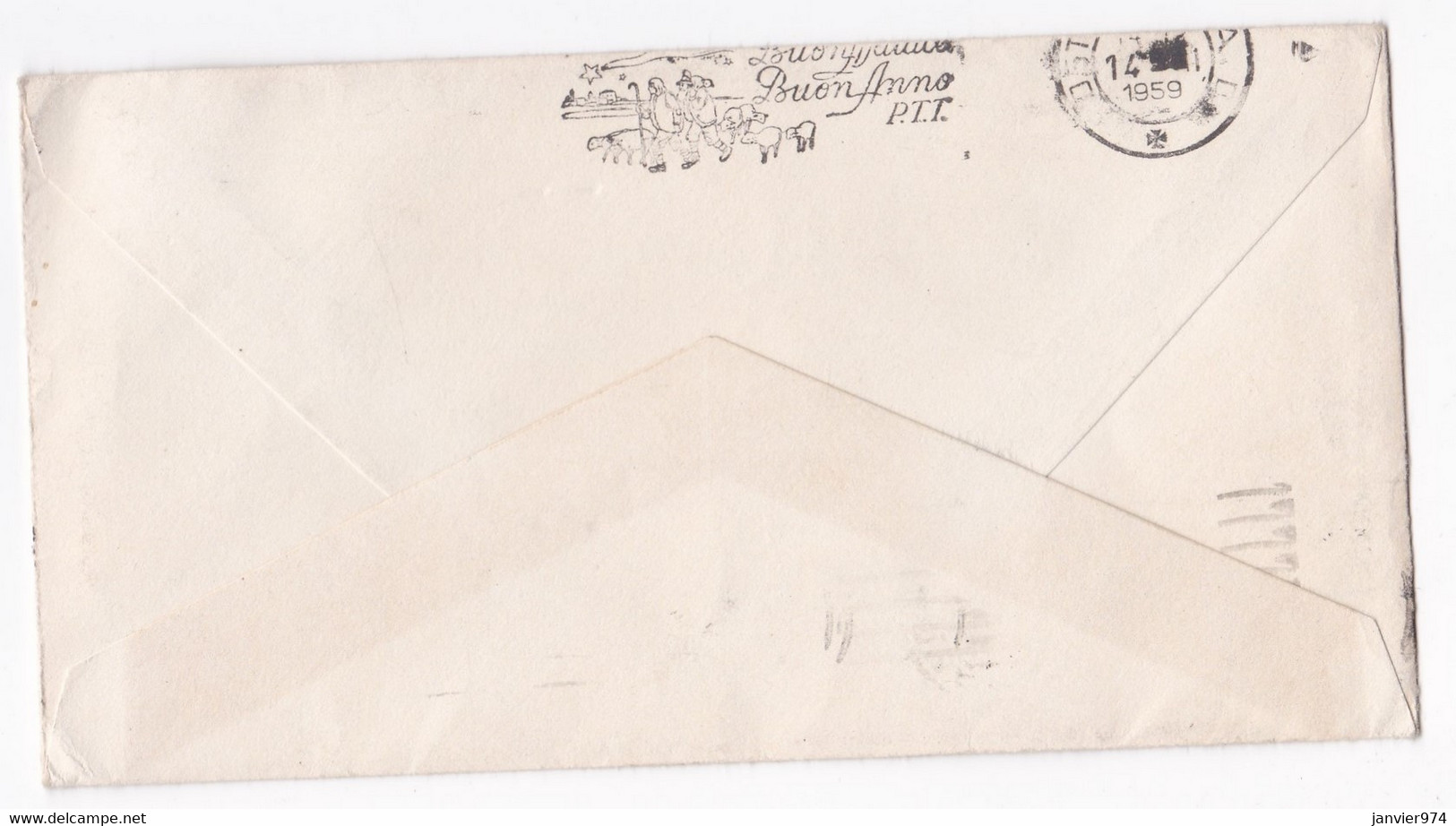 Enveloppe 1959 San Francisco Californie Pour Turin Italie , 2 Timbres - Lettres & Documents