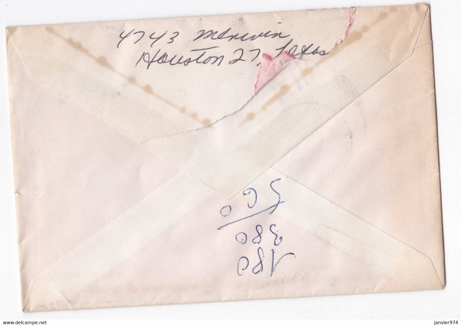 Enveloppe 1959 Houston Texas Pour Paris France , 3 Timbres - Covers & Documents