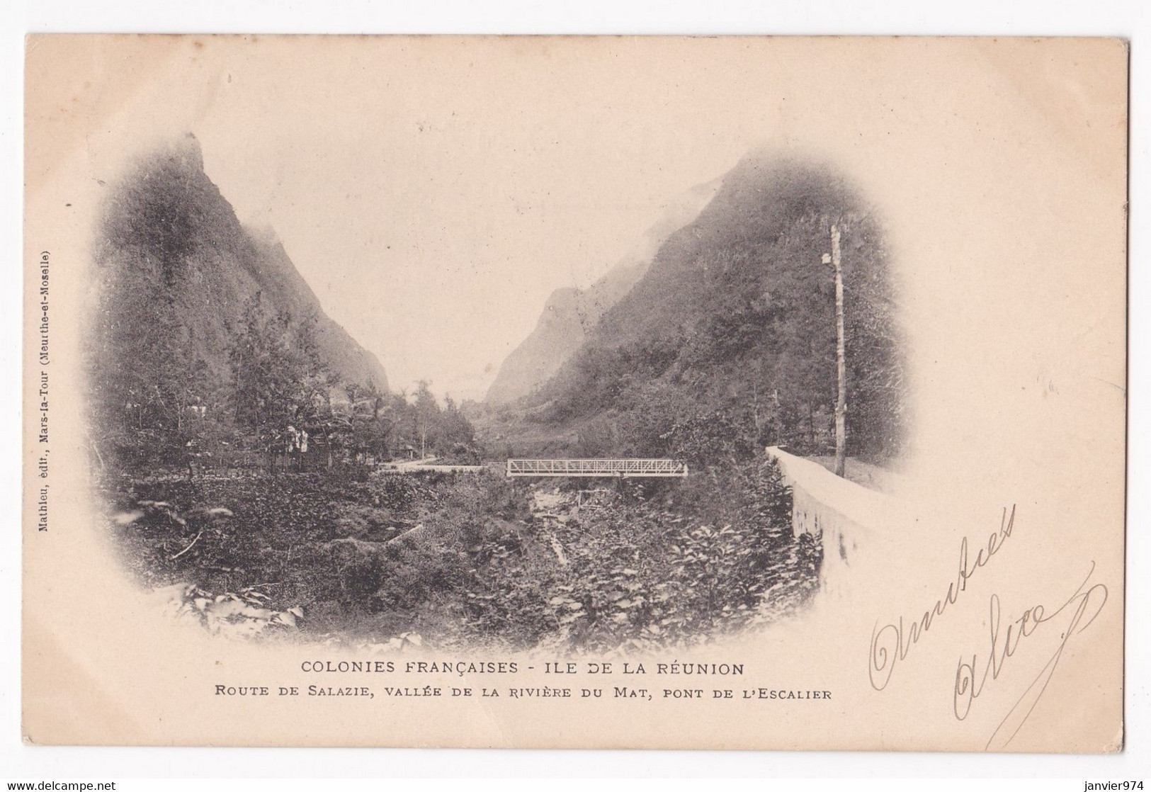 Colonie Française . Route De SALAZIE , Vallée De La Rivière Du Mât, Pont De L’Escalier Pour Ferrieres En Brie 1902 - Sonstige & Ohne Zuordnung
