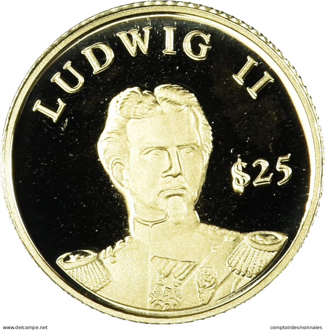 Monnaie, Libéria, Ludwig II, 25 Dollars, 2000, American Mint, FDC, Or - Liberia