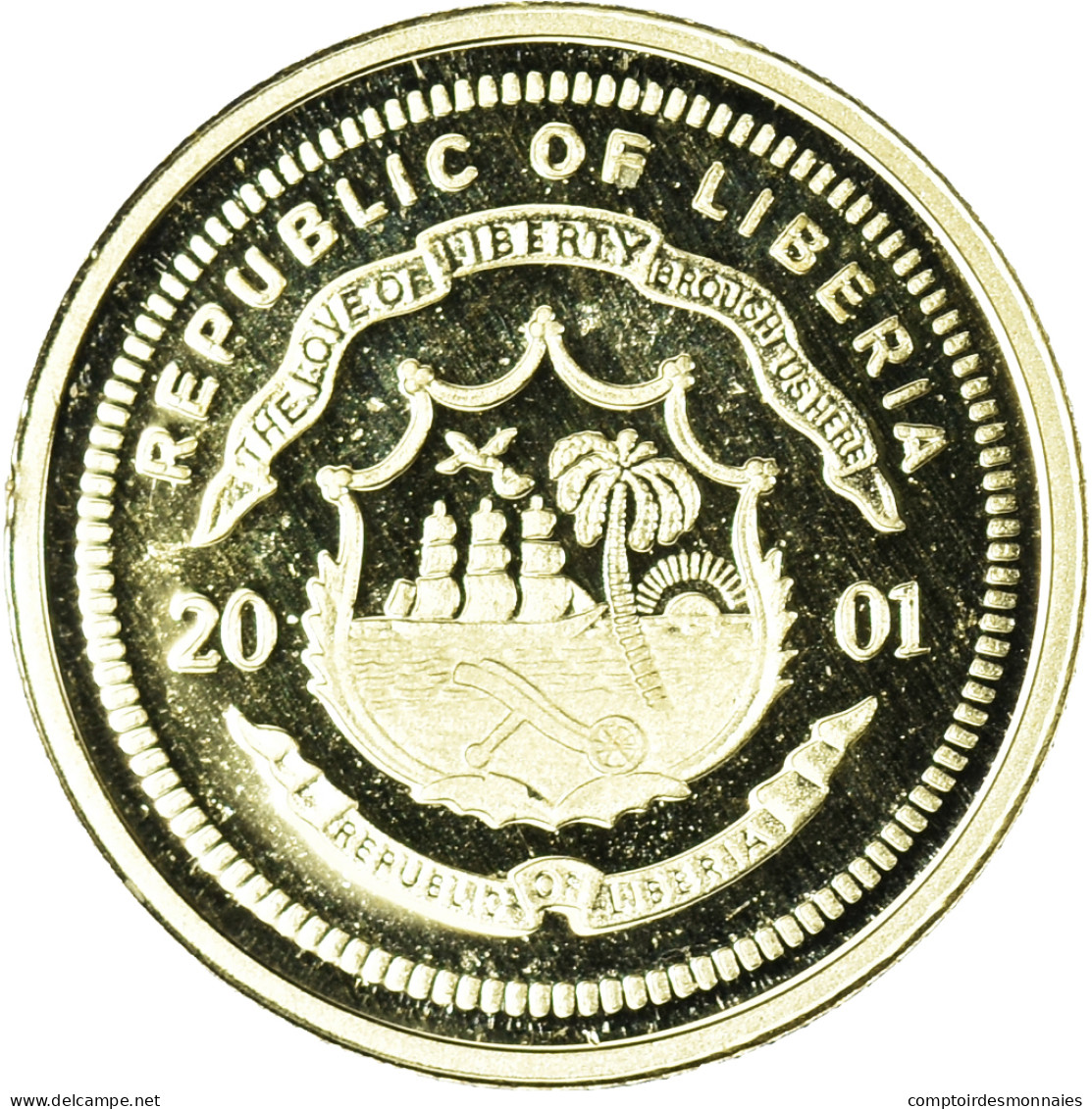 Monnaie, Libéria, Einstein, 25 Dollars, 2001, American Mint, FDC, Or - Liberia